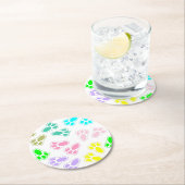 Pasen Bunny Voeten Patroon Aangepast Ronde Kartonnen Onderzetter (Insitu)