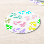 Pasen Bunny Voeten Patroon Aangepast Ronde Kartonnen Onderzetter (Gebogen)
