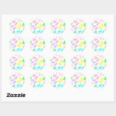 Pasen Bunny Voeten Patroon Aangepast Ronde Sticker (Vel)