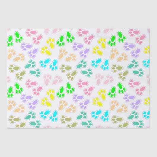 Pasen Bunny Voeten Patroon Aangepast Tissuepapier (Voorkant)