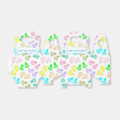 Pasen Bunny Voeten Patroon Aangepaste naam Bedankdoosjes (Uitgevouwen)