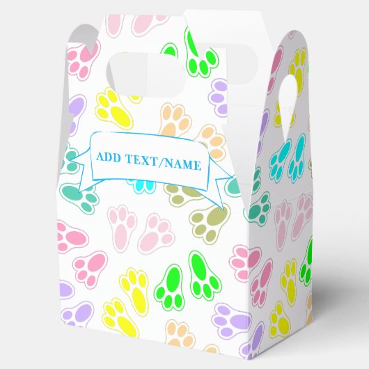 Pasen Bunny Voeten Patroon Aangepaste naam Bedankdoosjes (Geopend)