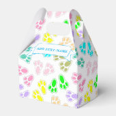 Pasen Bunny Voeten Patroon Aangepaste naam Bedankdoosjes (Voorkant Zijde)