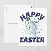 Pasen Bunny Volleyball Jump Serve Briefkaart (Voorkant / Achterkant)