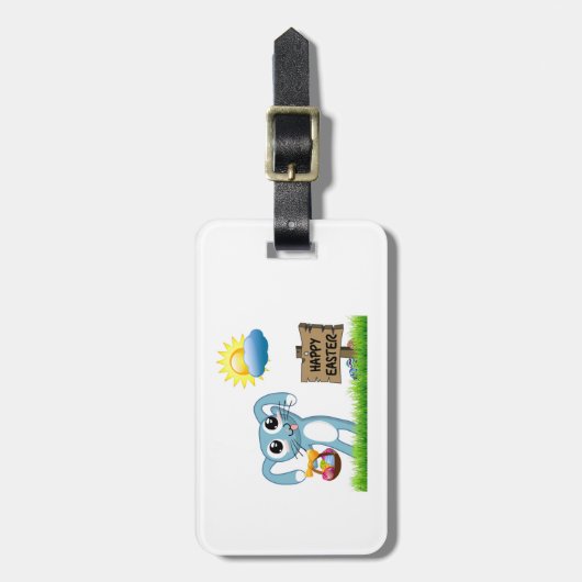 Pasen Bunny wenst een gelukkige Pasen Bagagelabel (Voorkant verticaal)