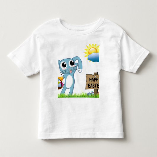 Pasen Bunny wenst een gelukkige Pasen Kinder Shirts (Voorkant)