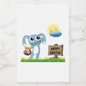 Pasen Bunny wenst een gelukkige Pasen Voedselcontainer Etiket (Enkel label)