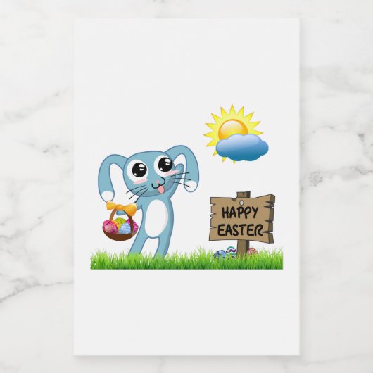 Pasen Bunny wenst een gelukkige Pasen Voedselcontainer Etiket (Enkel label)