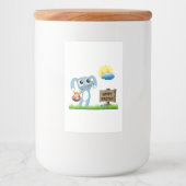 Pasen Bunny wenst een gelukkige Pasen Voedselcontainer Etiket (Voorkant)