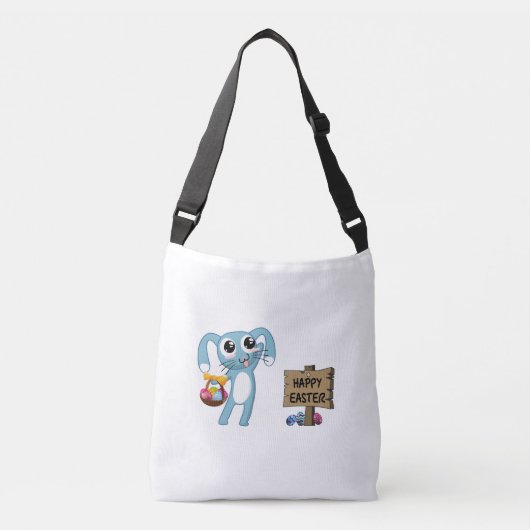 Pasen Bunny wenst Happy Pasen Crossbody Tas (Voorkant)