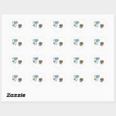 Pasen Bunny wenst Happy Pasen Hart Sticker (Vel)