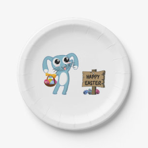 Pasen Bunny wenst Happy Pasen Papieren Bordje