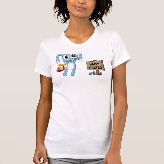 Pasen Bunny wenst Happy Pasen T-shirt (Voorkant)