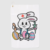 Pasen Bunny Zurse Stethoscope Cute Rabbit Scrub Golfhanddoek (Voorkant)
