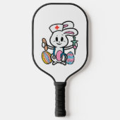 Pasen Bunny Zurse Stethoscope Cute Rabbit Scrub Pickleball Paddle (Voorkant)