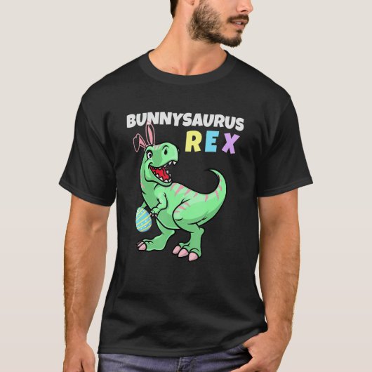 Pasen Bunnysaurus Rex Cool Trex Paasdinosaurus B T-shirt (Voorkant)
