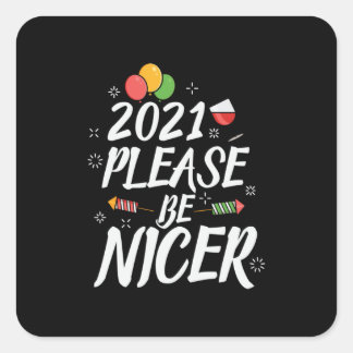 Pasen cadeau 2021 alsjeblieft nog mooier vierkante sticker