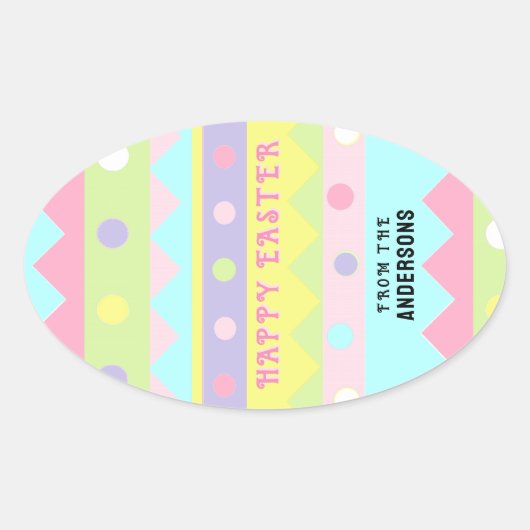 Pasen Cadeau Gift Tags Ovale Sticker (Voorkant)