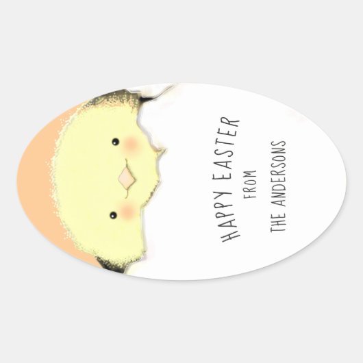 Pasen Cadeaubijsluiter Ovale Sticker (Voorkant)