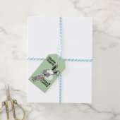 Pasen Cadeaubijsluiter Retro Flower Power Konijn Cadeaulabel (Met Touw)