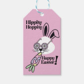 Pasen Cadeaubijsluiter Retro Flower Power Konijn Cadeaulabel (Voorkant)