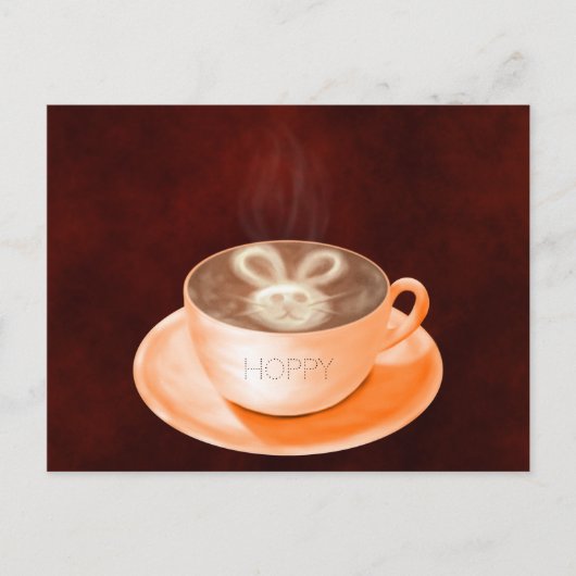 Pasen Cappuccino Art Bunny Briefkaart (Voorkant)