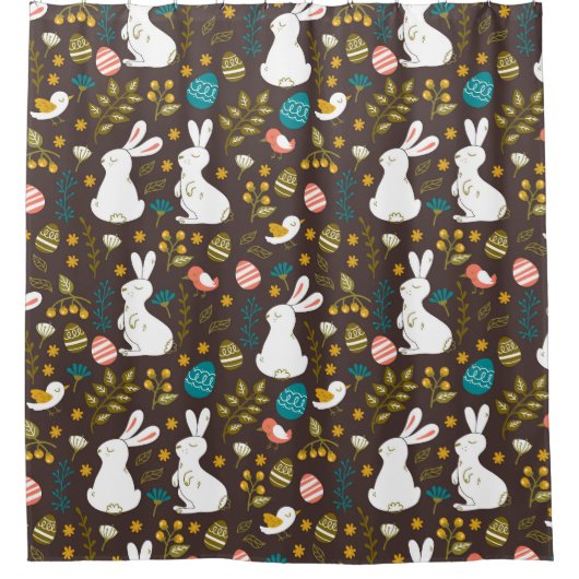 Pasen Cartoon Stijl Naadloze Tekening Douchegordijn (Voorkant)