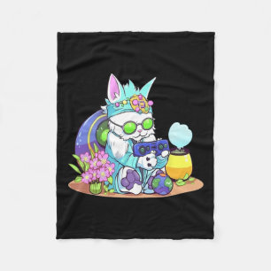 Pasen Cat Bunny Grappige Gamer Video Game Jongens Fleece Deken