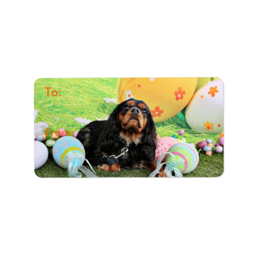 Pasen - Cavalier Koning Charles Spaniel - Charlie Etiket (Voorkant)