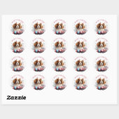 Pasen Cavalier Koning Karel Eieren en Bloemen - Ronde Sticker (Vel)