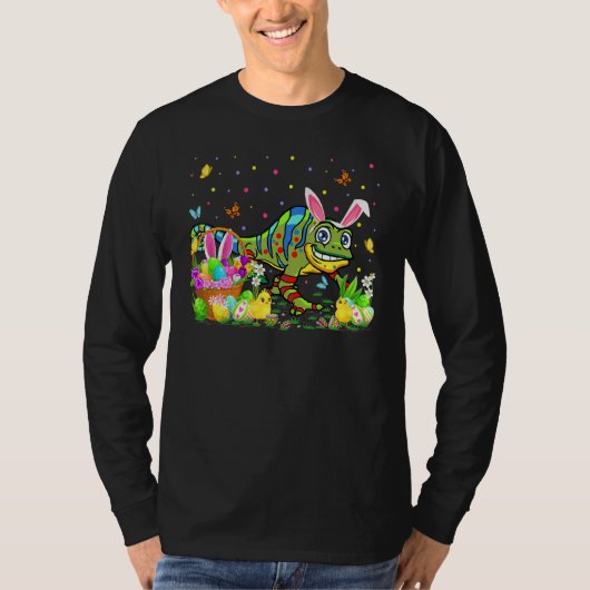 Pasen Chameleon Bunny Egg Hunting Chameleon Easte T-shirt (Voorkant)