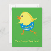 Pasen Chick aangepaste briefkaart (Voorkant / Achterkant)