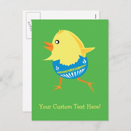 Pasen Chick aangepaste briefkaart (Voorkant / Achterkant)