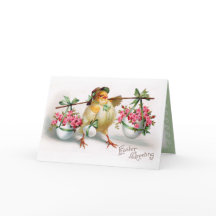 Pasen Chick en Bloemen