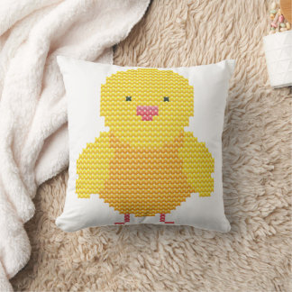 Pasen Chick Faux Cross Stitch Kussen