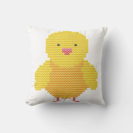 Pasen Chick Faux Cross Stitch Kussen