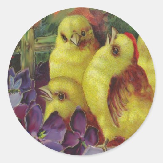 Pasen Chick Groeten Ronde Sticker (Voorkant)