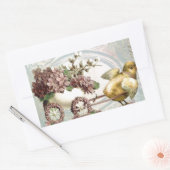 Pasen Chick Winkelwagen Vol Lilacs Rechthoekige Sticker (Envelop)