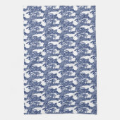 Pasen Chinoiserie Blue White Rabbit Bunny Pattern Theedoek (Verticaal)