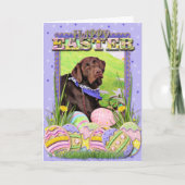 Pasen - Chocolade Labrador - Hershey Feestdagen Kaart (Voorkant)