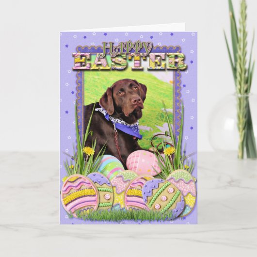 Pasen - Chocolade Labrador - Hershey Feestdagen Kaart (Voorkant)
