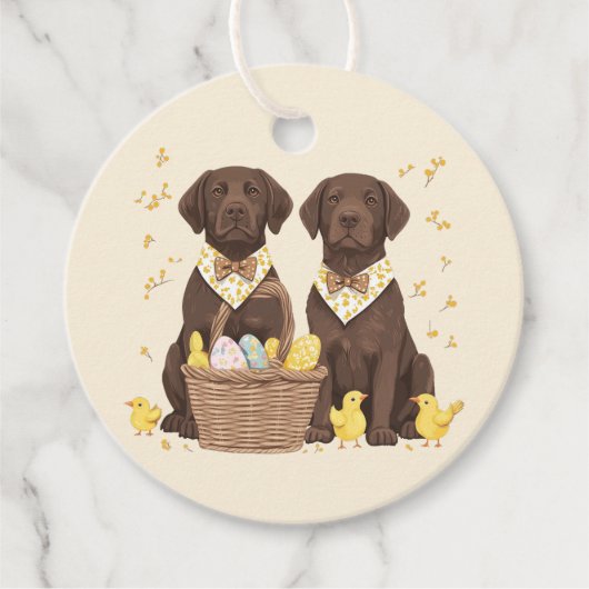 Pasen Chocolade Labrador Retriever Honden Bedankjes Labels (Voorkant)