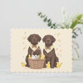 Pasen Chocolade Labrador Retriever Honden Feestdagenkaart (Staand voorkant)
