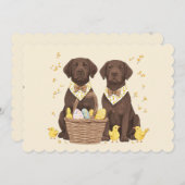 Pasen Chocolade Labrador Retriever Honden Feestdagenkaart (Voorkant / Achterkant)
