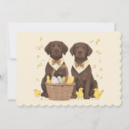 Pasen Chocolade Labrador Retriever Honden Feestdagenkaart
