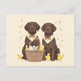 Pasen Chocolade Labrador Retriever Honden Feestdagenkaart