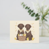 Pasen Chocolade Labrador Retriever Honden Feestdagenkaart (Staand voorkant)