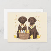 Pasen Chocolade Labrador Retriever Honden Feestdagenkaart (Voorkant / Achterkant)