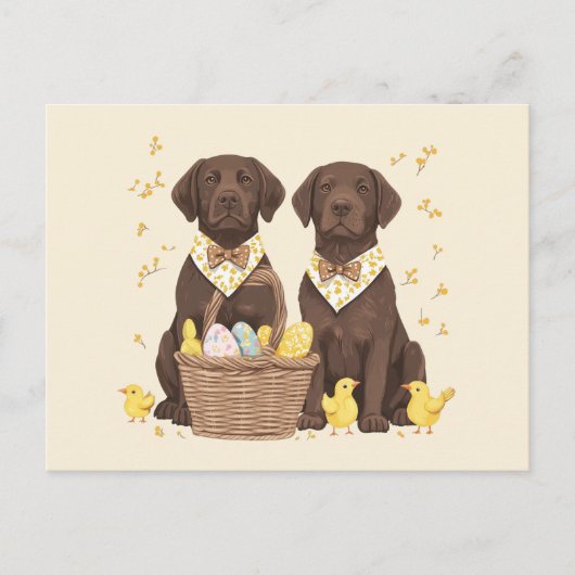 Pasen Chocolade Labrador Retriever Honden Feestdagenkaart (Voorkant)