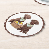 Pasen Chocolade Labrador Retriever Honden Kartonnen Onderzetters (Gekanteld)